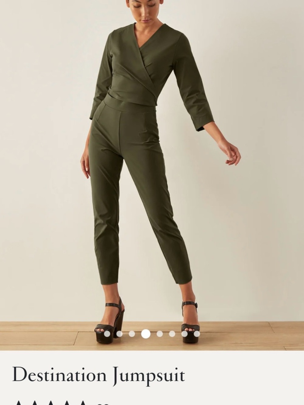 ADAY Olive Wrap-Style Destination Jumpsuit